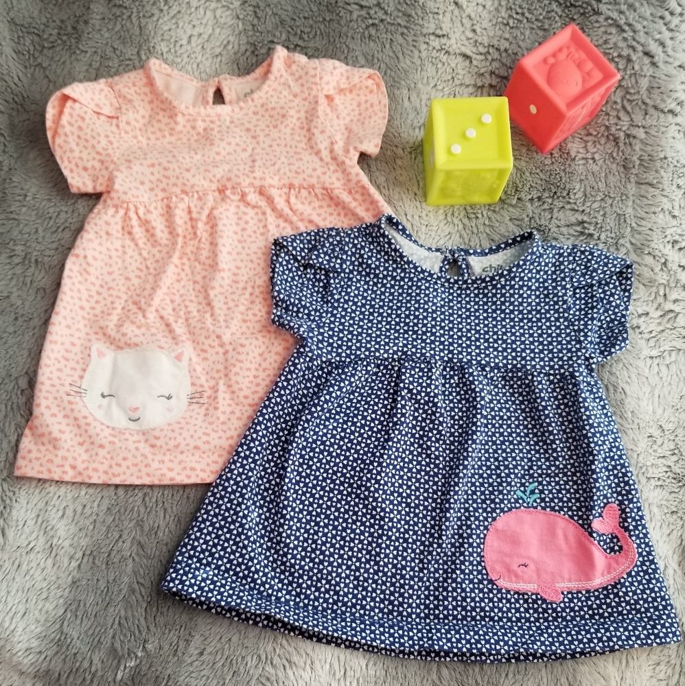 Carter's Cat & Whale Shirt Bundle 0-3M